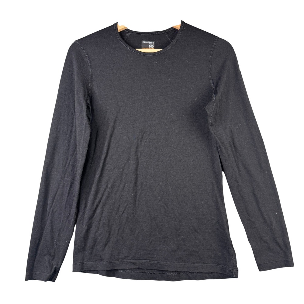 Icebreaker Merino 200 Oasis Long Sleeve Crewe Base Layer Black Women's Medium